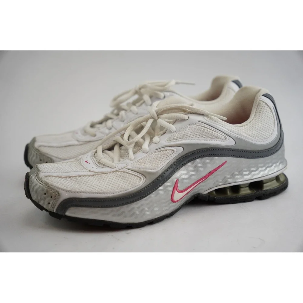 Nike Reax Run 5 Women Size 11‎ White Silver Pink Running Shoes 407987-116 Good